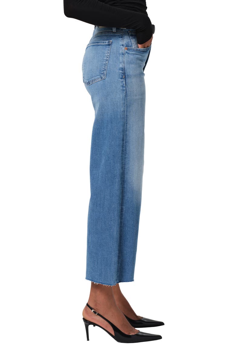 Lyra Raw Hem High Waist Ankle Wide Leg Jeans, Alternate, color, BHODI (MD INDIGO)