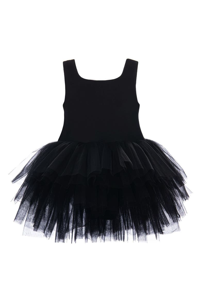 Solid Color Tutu Dress, Alternate, color, Black