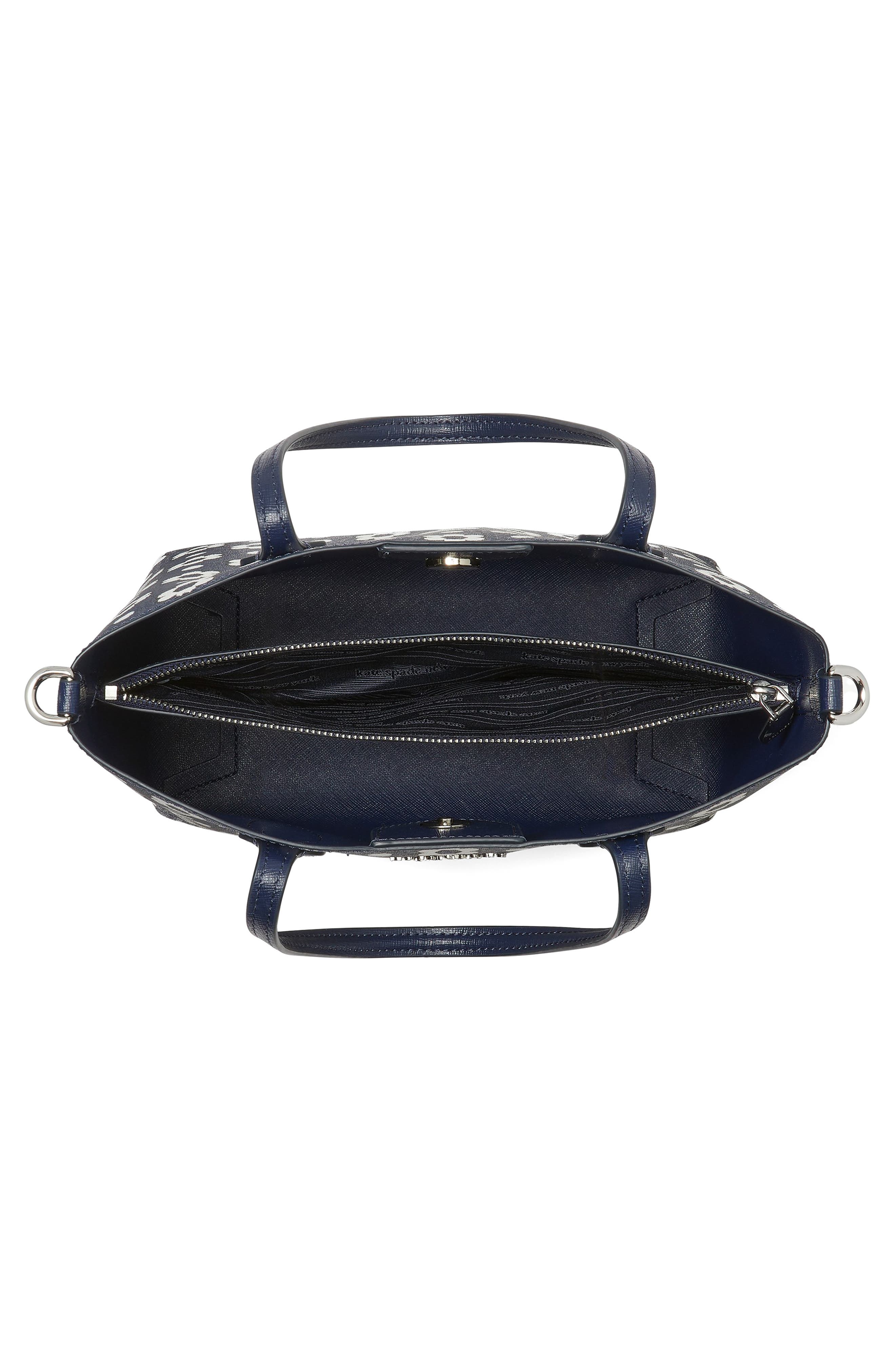 Kate Spade New York bleecker daisy dot crosshatched faux leather tote, Alternate, color, 