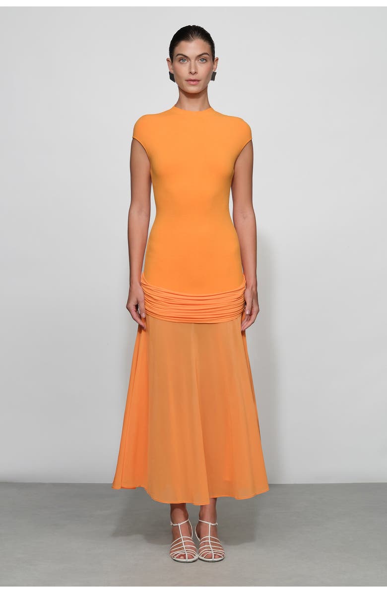 Et Ochs Nola Knit Combo Dress, Main, color, Tangerine