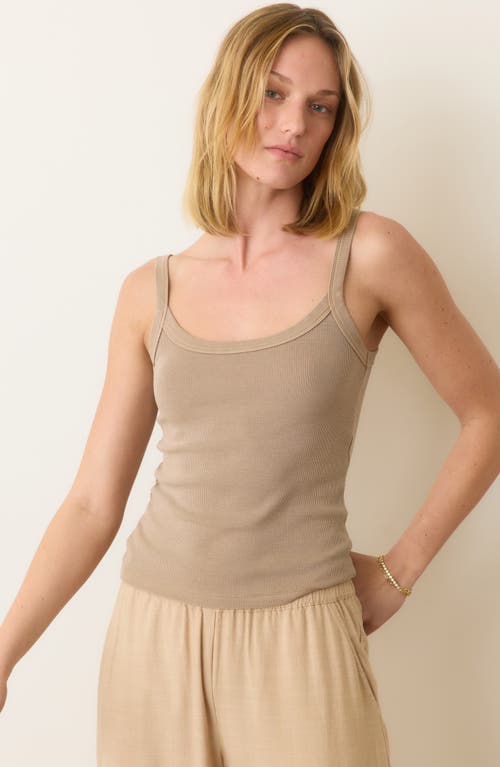 Marine Layer Lexi Sun-in Crop Rib Camisole In Mocha