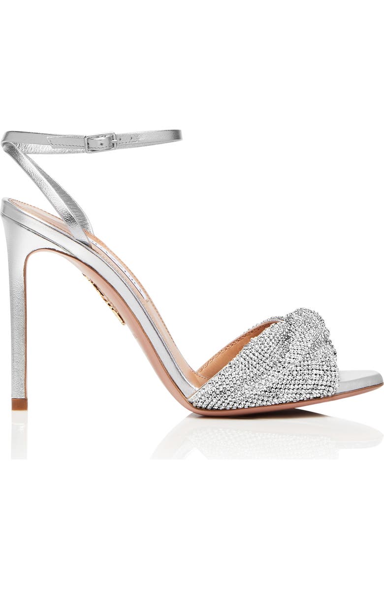 Aquazzura Crystal Twist Ankle Strap Sandal, Alternate, color,
