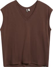 Nordstrom Sleeveless V-Neck Cotton T-Shirt