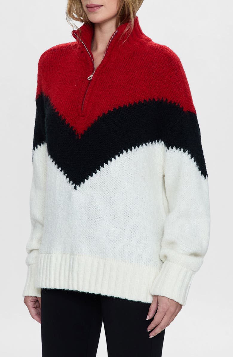 Pistola Maribel Colorblock Half-Zip Sweater, Alternate, color,