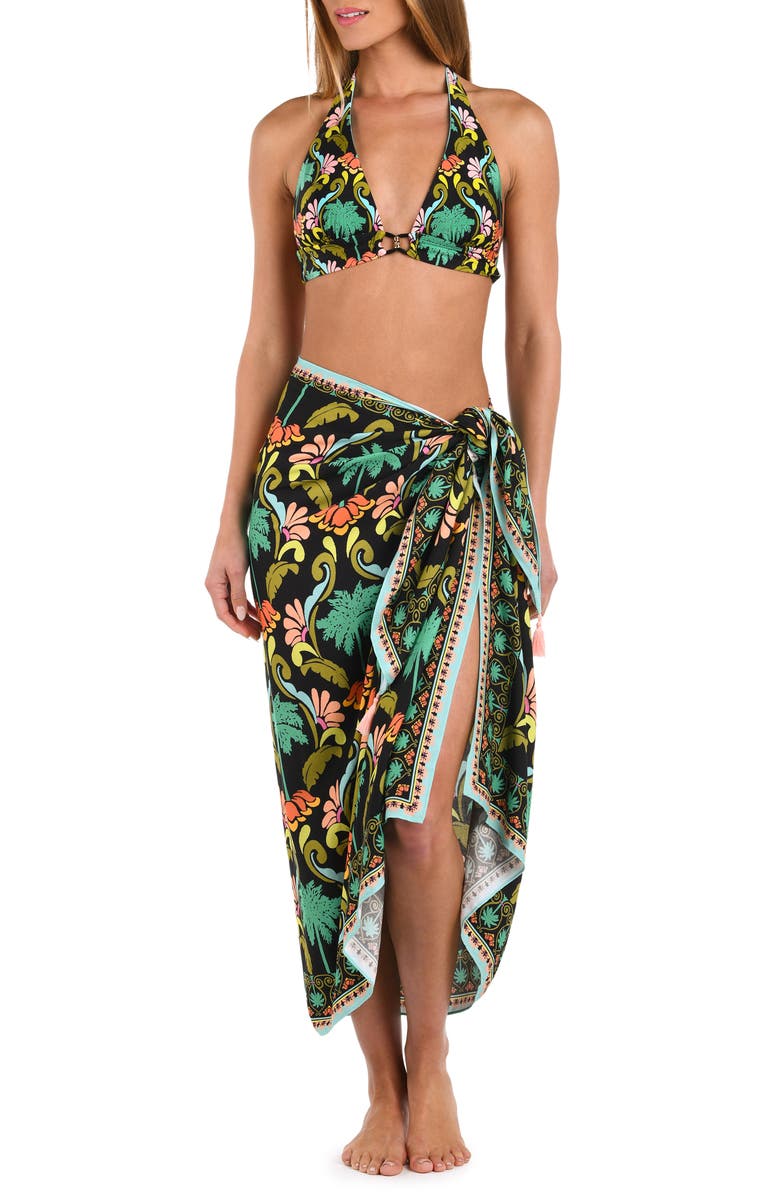 Sunshine 79 Mirage Cover-Up Pareo, Main, color, Black Multi