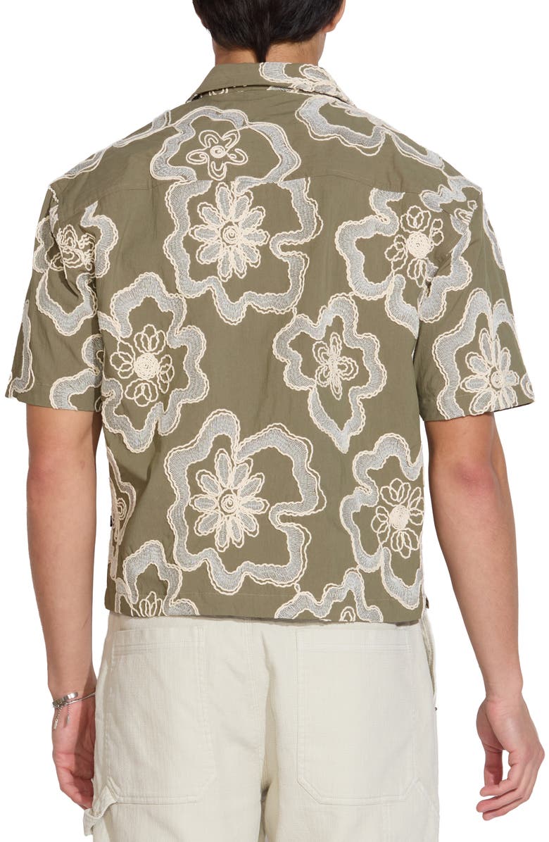 Civil Society Yarn Embroidered Resort Shirt, Alternate, color, Olive