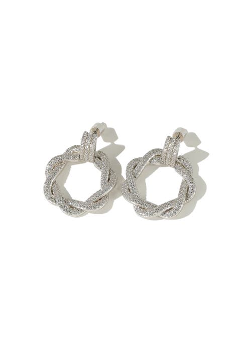 Ysabel Pavé Eternity Twist Hoop Earrings