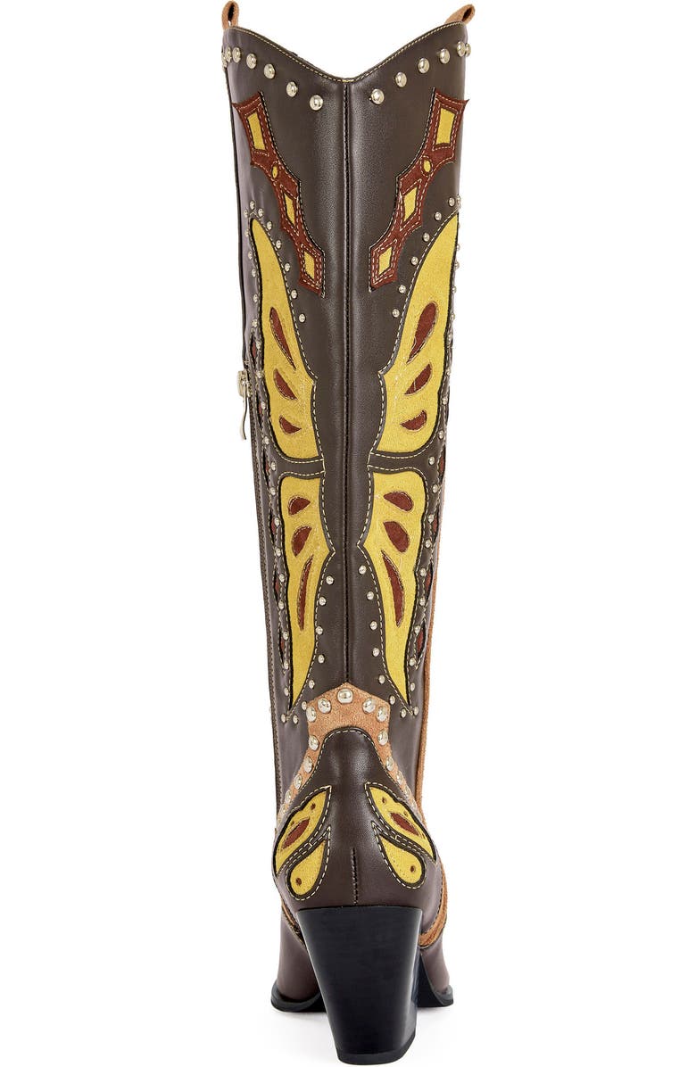 AZALEA WANG Flutter Knee High Western Boot, Alternate, color,