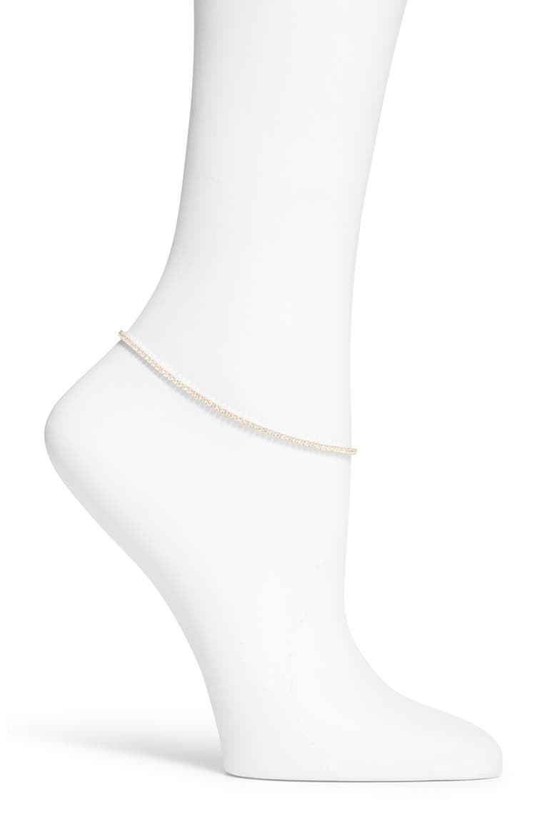 Cubic Zirconia Tennis Anklet, Main, color, GOLD/ WHITE
