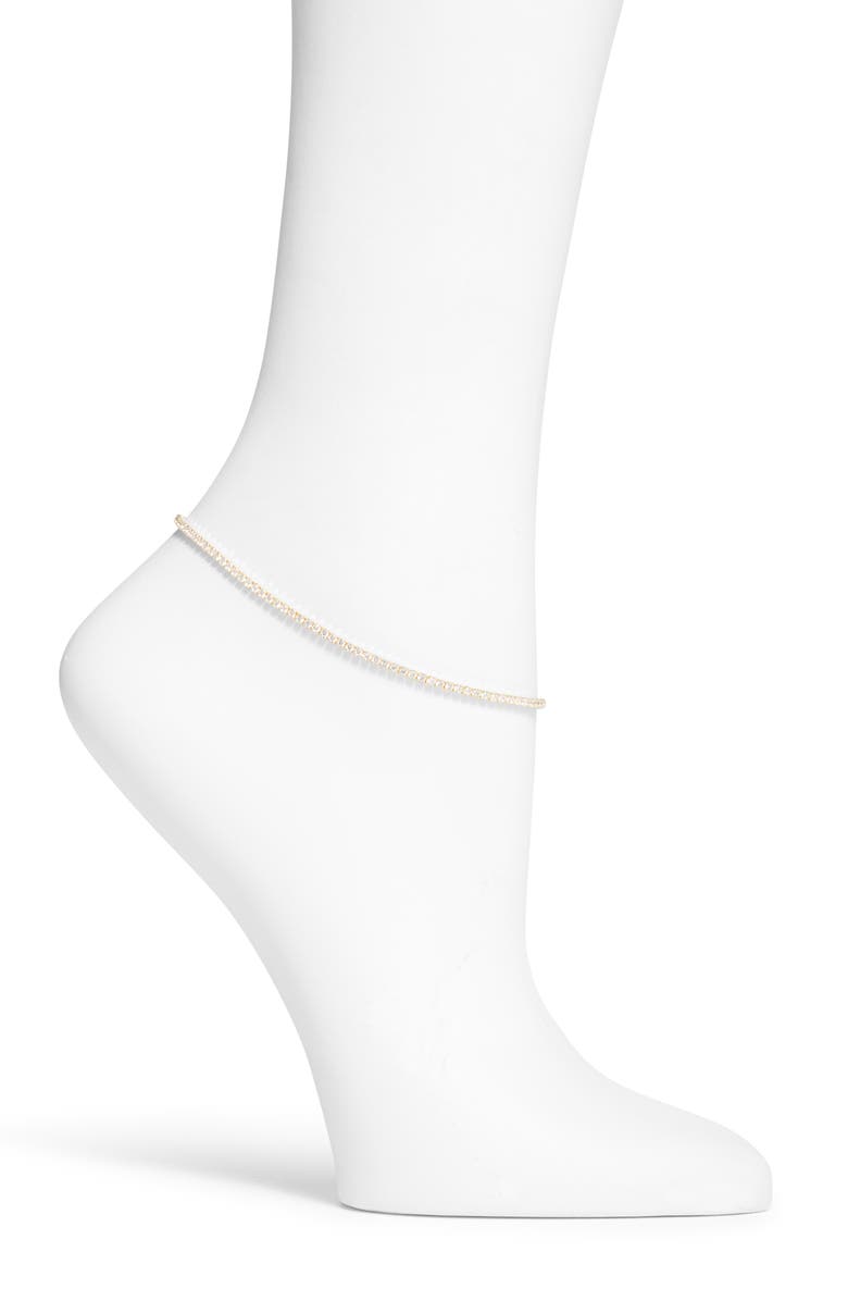 SHYMI Cubic Zirconia Tennis Anklet, Main, color, Gold/ White