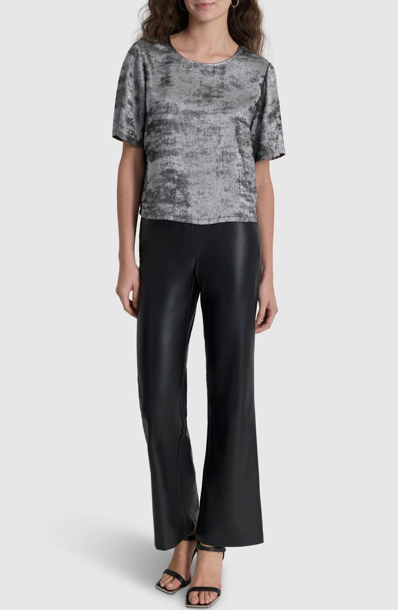 DKNY Liquid Velvet Elbow Sleeve Top, Alternate, color,