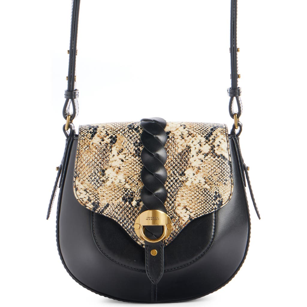 Isabel Marant Compact Altay Crossbody Bag With Snakeskin Effect In Multi