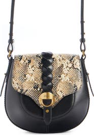 Isabel Marant Small Altay Leather & Snakeskin Embossed Leather Shoulder Bag