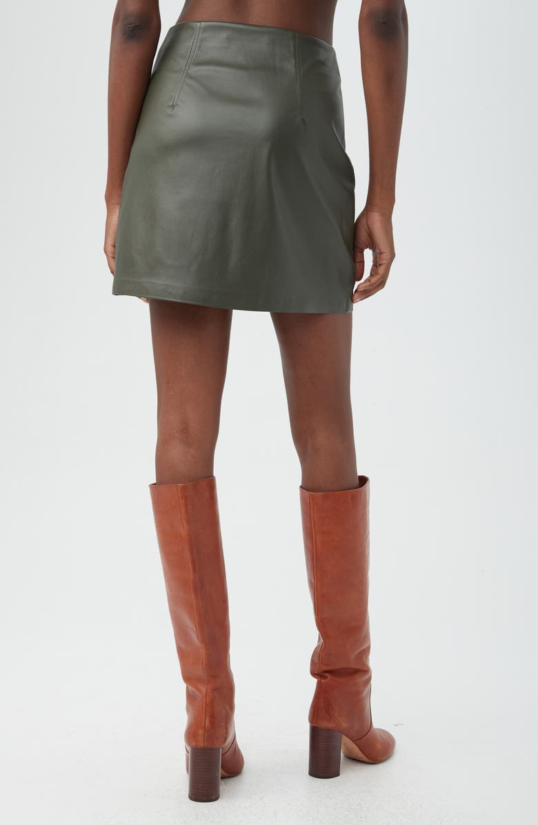 Trina Turk Adiza Zip Front Faux Leather Miniskirt, Alternate, color, Crocodile