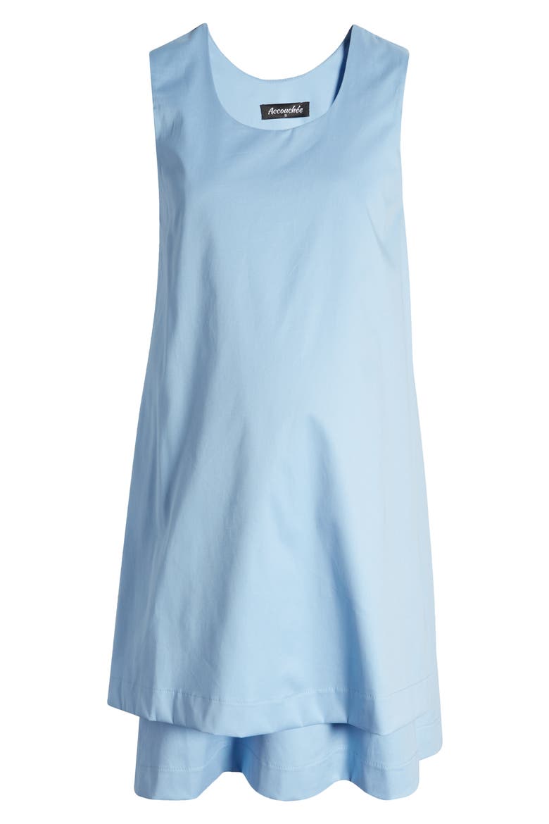 Amaze Sleeveless Cotton Maternity/Nursing Swing Dress, Alternate, color, BABY BLUE
