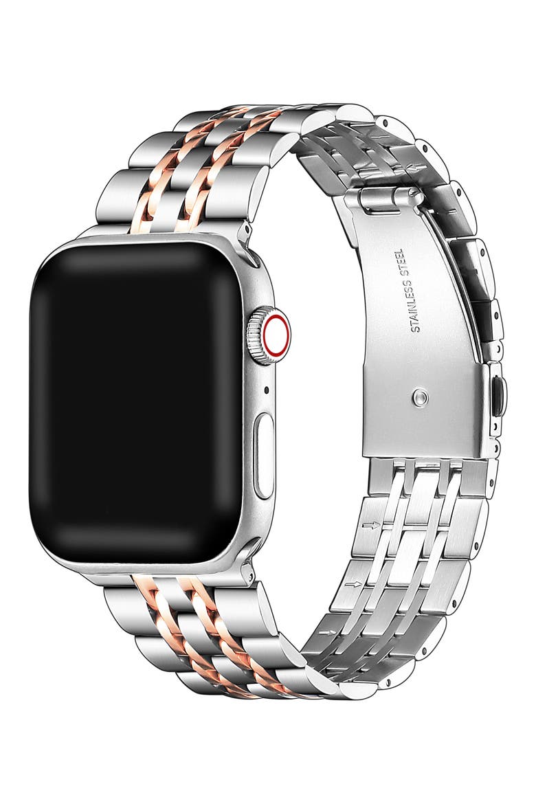 Rainey Two-Tone Apple Watch® SE & Series 7/6/5/4/3/2/1 Watchband, Alternate, color, SILVER/ROSE GOLD