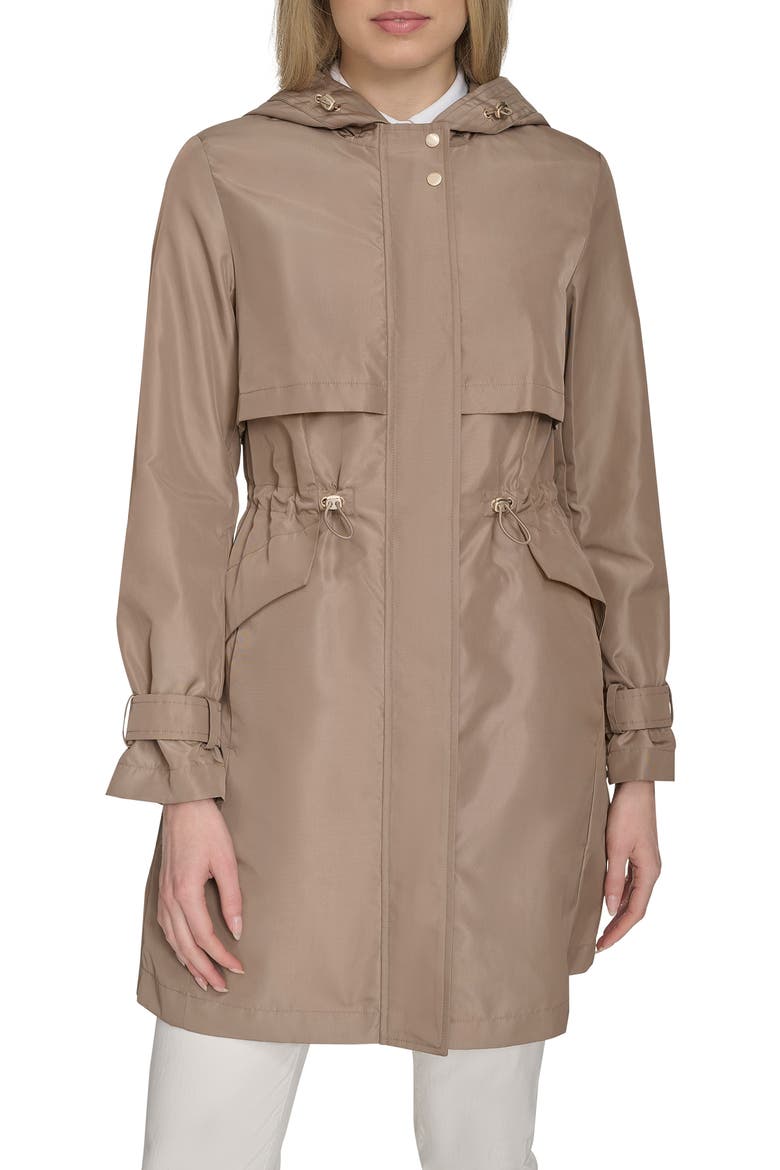 Hooded Trench Raincoat, Main, color, CHAMPAGNE