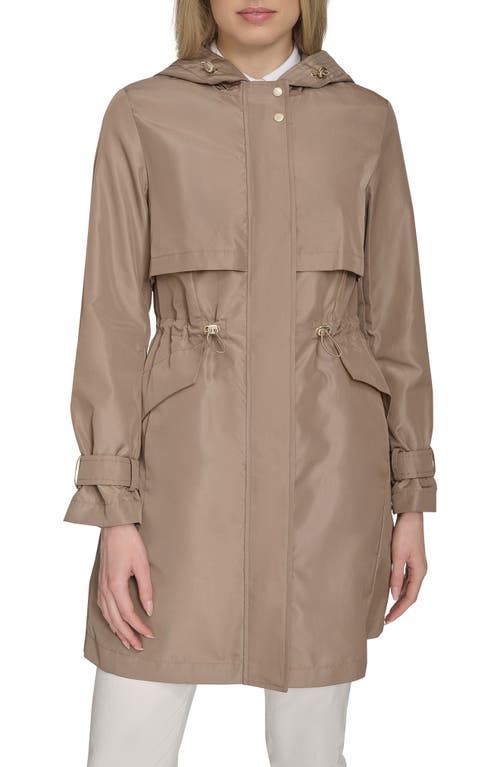 Cole Haan Signature Hooded Trench Raincoat In Champagne