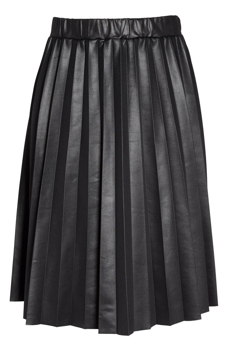LOST INK Coated Jersey Pleated Skirt, Alternate, color, 