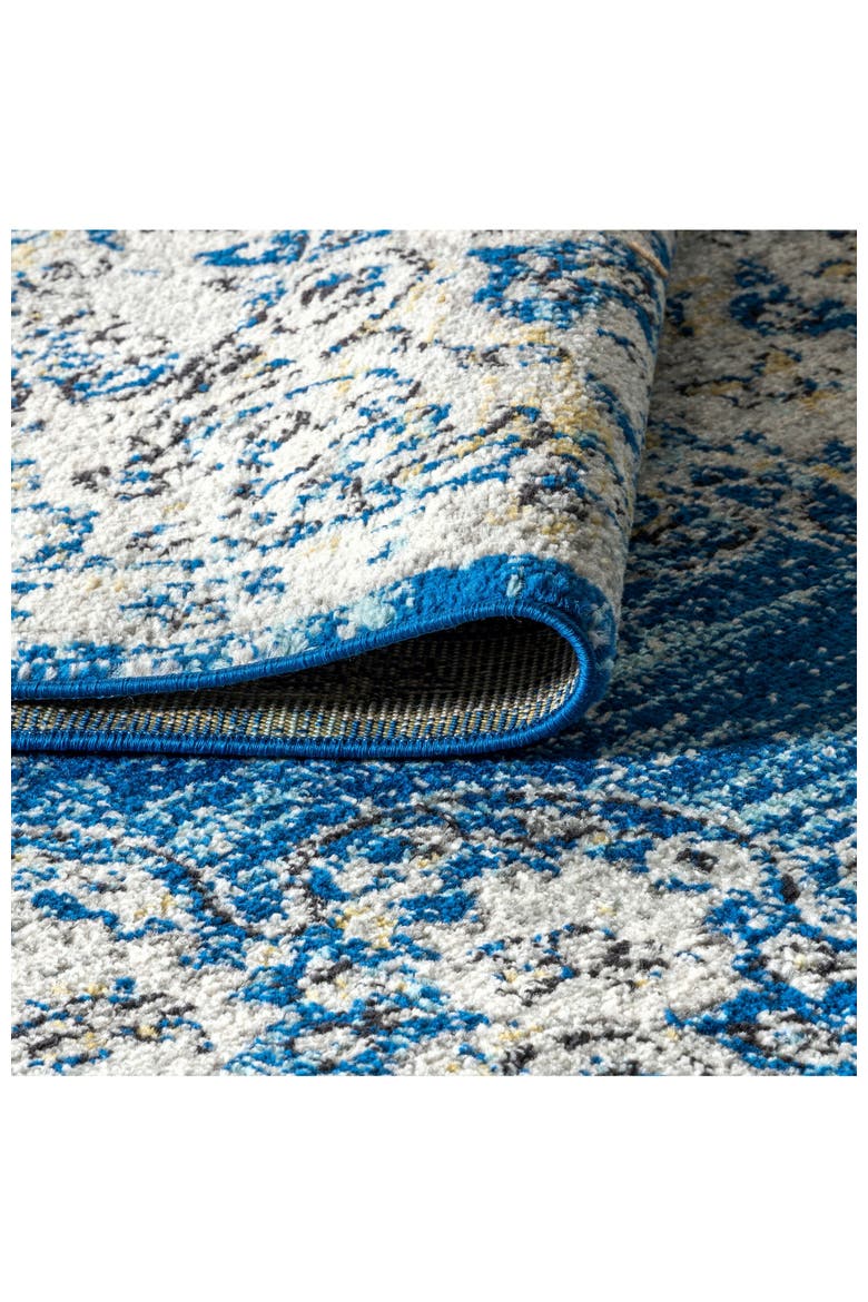 Bohemian FLAIR Boho Vintage Medallion Area Rug, Alternate, color, Blue/Cream