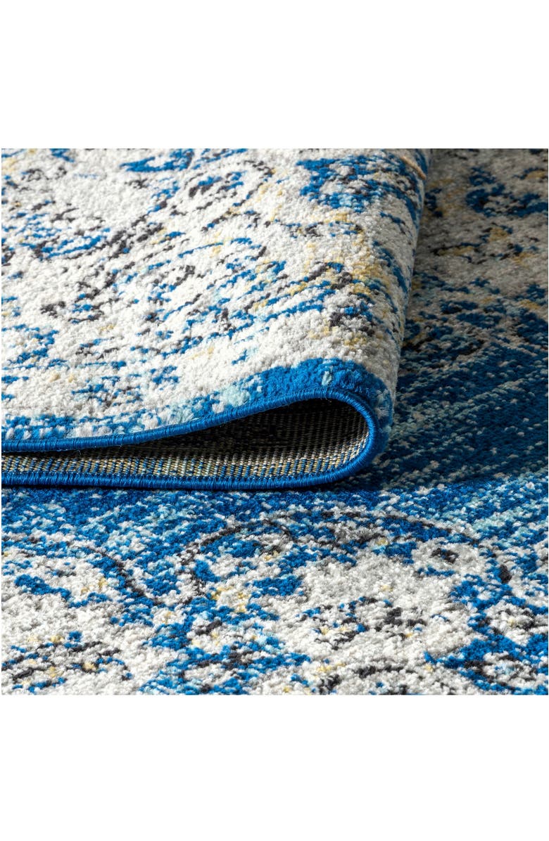 JONATHAN Y Bohemian FLAIR Boho Vintage Medallion Area Rug, Alternate, color, Blue/Cream