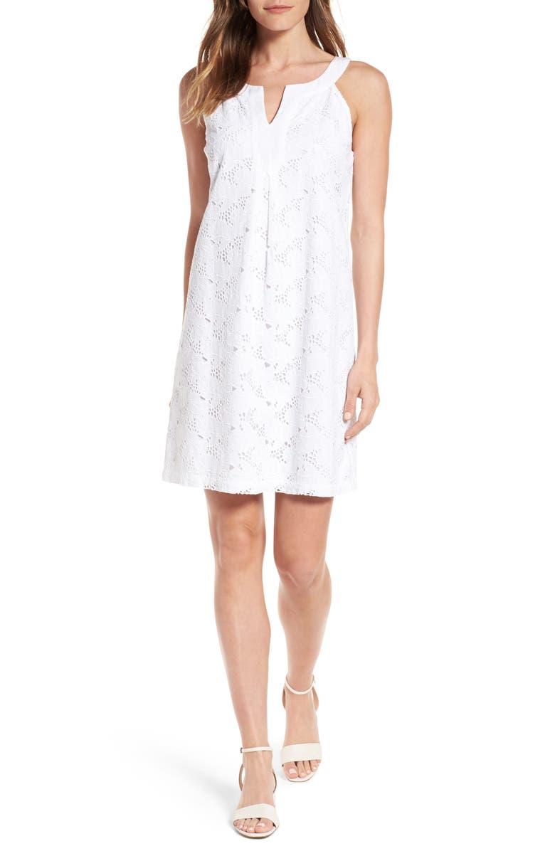 Tommy Bahama Eyelet Cotton Shift Dress, Main, color,