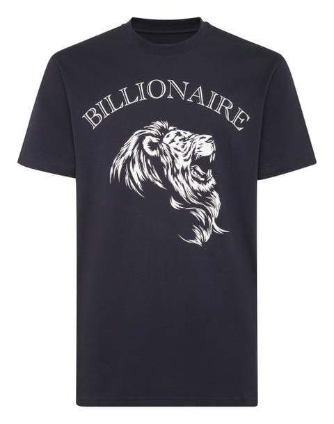 Embroidered Round Neck T-Shirt Lion Men