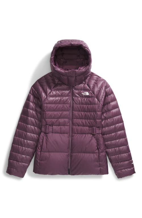 The North Face Metropolis Water Repellent 600 Fill Power Down Hooded Jacket In Midnight Mauve