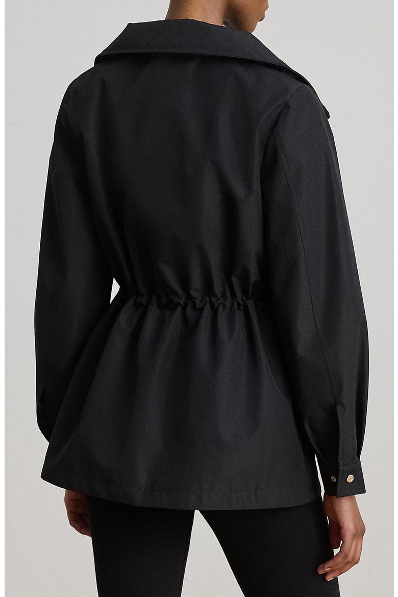 Hooded Contrast Trim Windbreaker Jacket, Alternate, color, BLACK