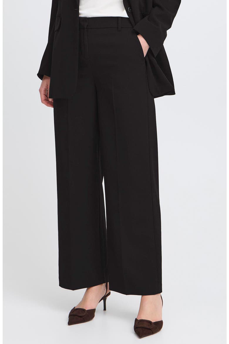 Danta Wide Leg Cropped Pants, Main, color, BLACK