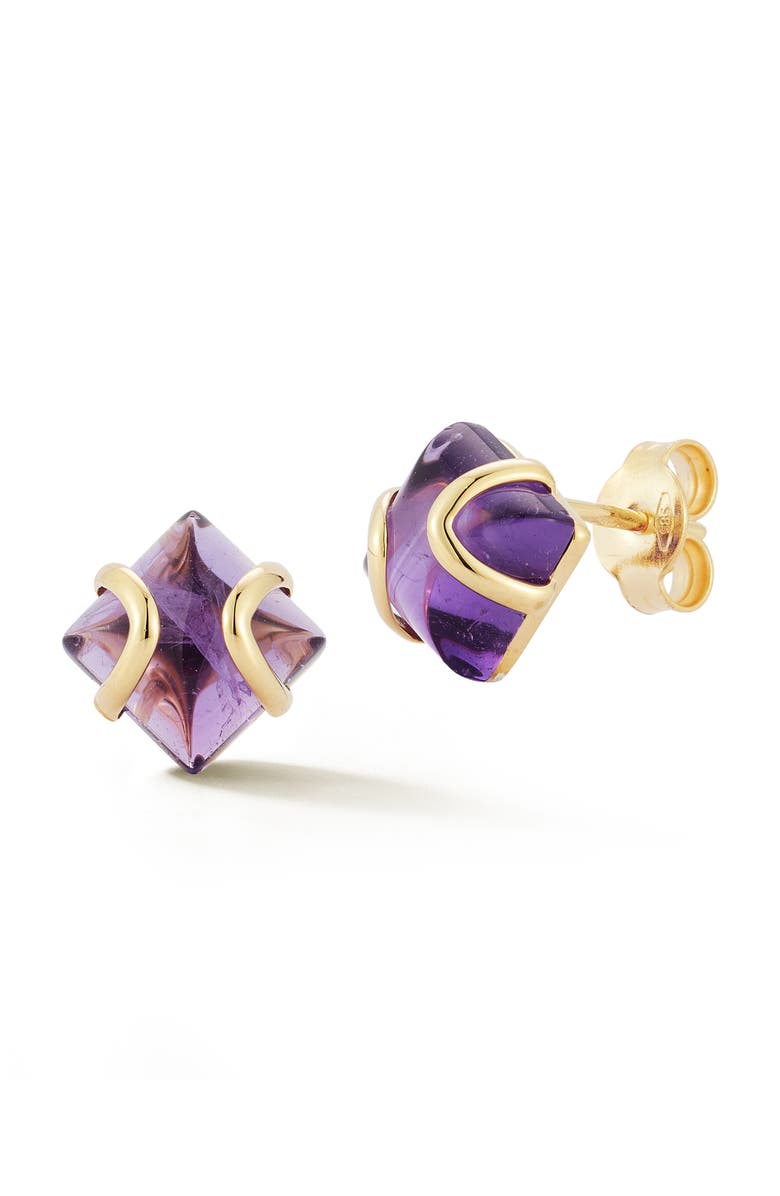 Ember Fine Jewelry 14K Gold Amethyst Stud Earrings, Main, color, Gold