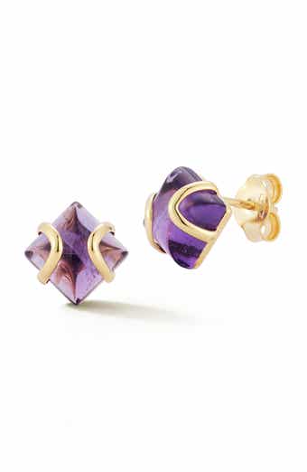 Ember Fine Jewelry 14K Gold Amethyst Stud Earrings