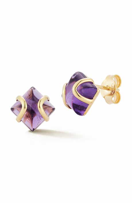Ember Fine Jewelry 14K Gold Amethyst Stud Earrings