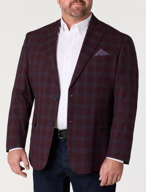 Big & Tall Large Plaid Jacket-Relaxer Sport Coat