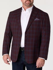 Oak Hill by DXL Big & Tall Large Plaid Jacket-Relaxer Sport Coat