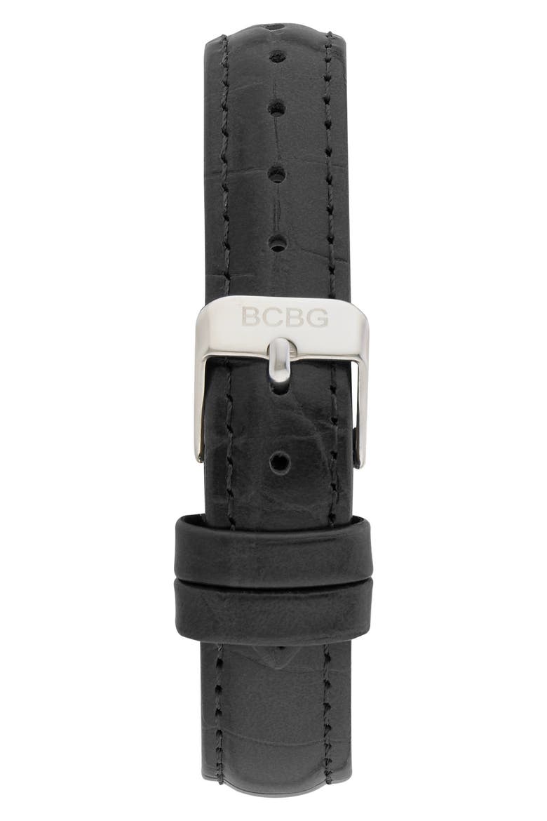 Prism Faux Leather Strap Watch, 27mm, Alternate, color, BLACK