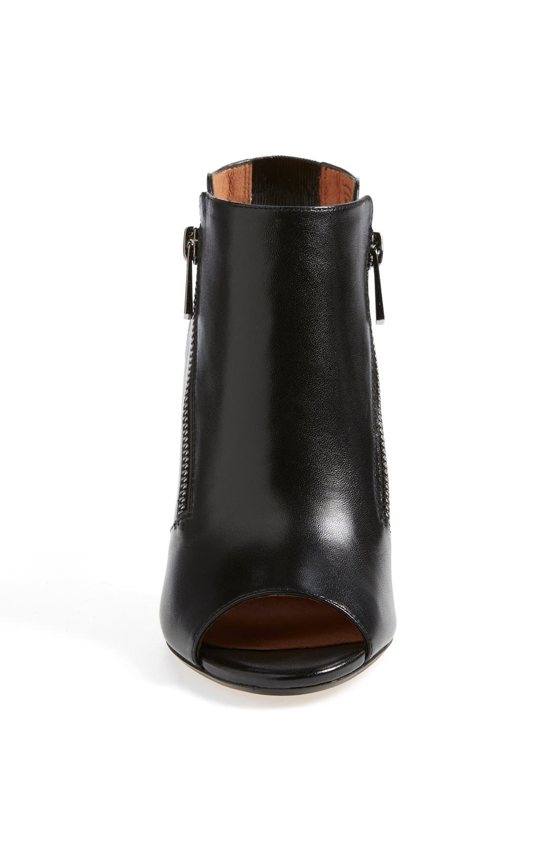 'Garda' Peep Toe Sandal, Alternate, color, BLACK LEATHER