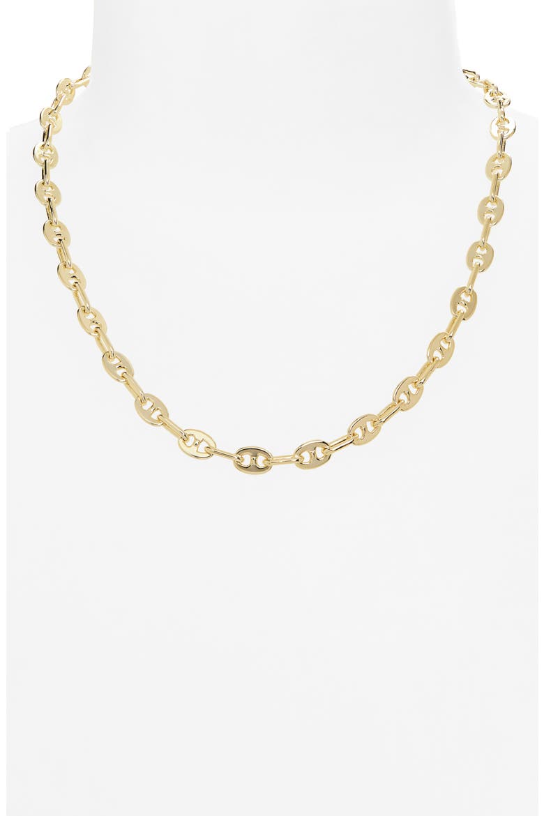 Elisa Toggle Link Chain Necklace, Alternate, color, GOLD WHITE CUBIC ZIRCONIA