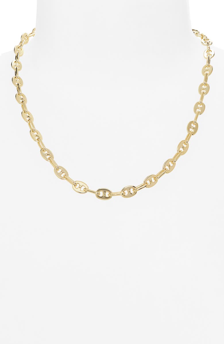 Kendra Scott Elisa Toggle Link Chain Necklace, Alternate, color, Gold White Cubic Zirconia