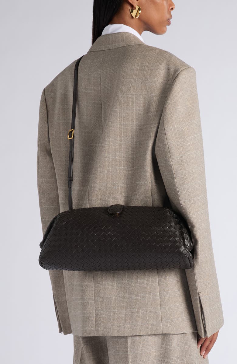 Bottega Veneta Lauren Intrecciato Clutch, Alternate, color, 2094 Espresso-Brass V