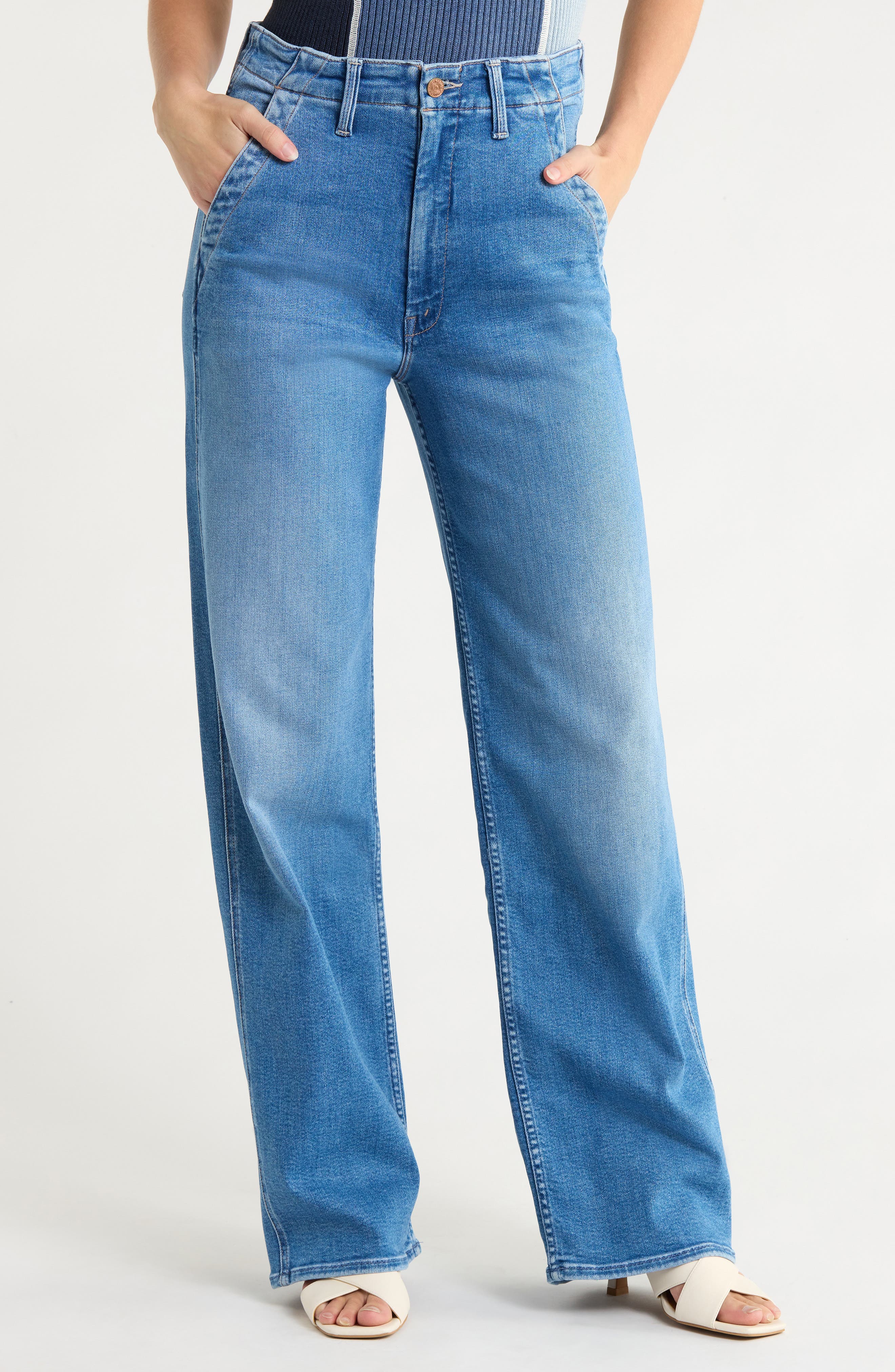 MOTHER The Major Prep Zip Sneak Straight Leg Jeans
