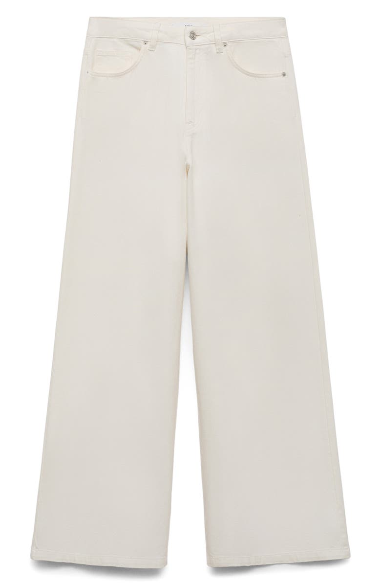 MANGO High Waist Wide Leg Jeans, Main, color, White