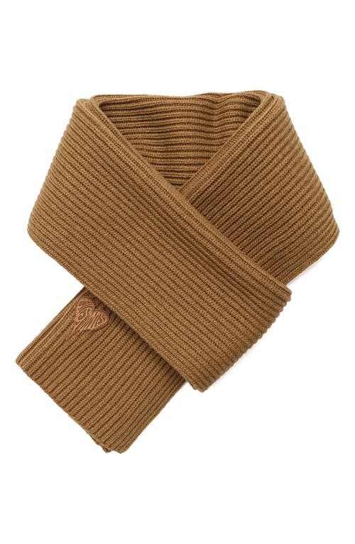 Allsaints Heart Logo Scarf In Brown