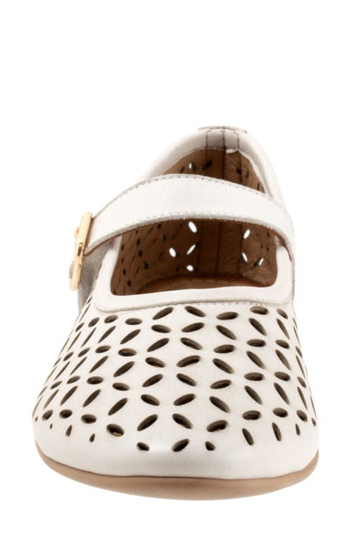 Bueno Kehlani Perforated Mary Jane Flat In Ice White