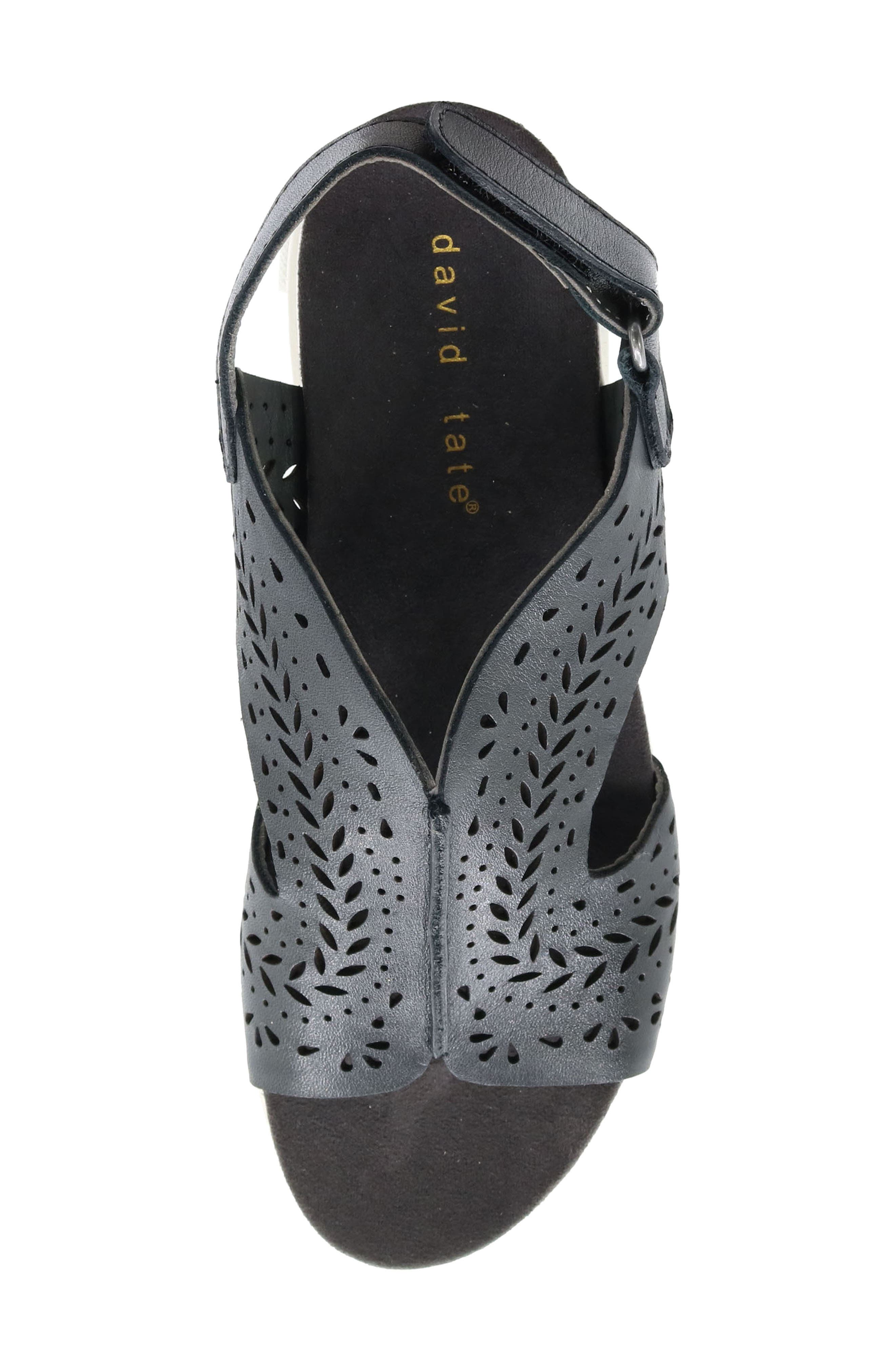 David Tate Moda Slingback Platform Wedge Sandal, Alternate, color, Black