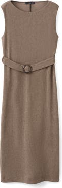 MANGO Belted Sleeveless Knit Dress