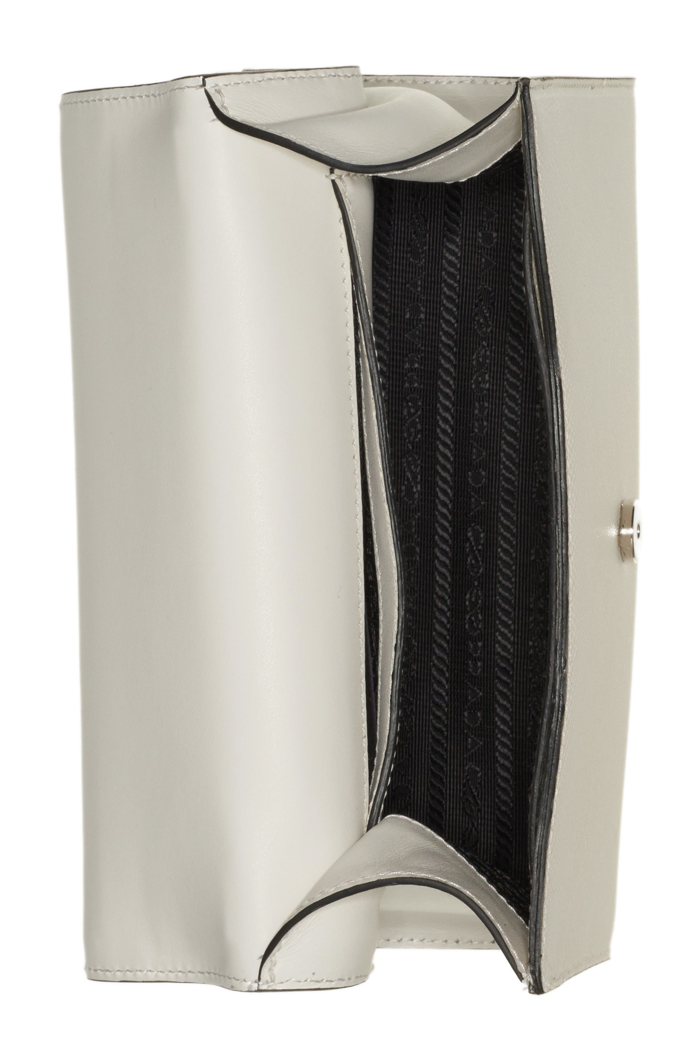 Monochrome Saffiano Leather Shoulder Bag, Alternate, color, BIANCO