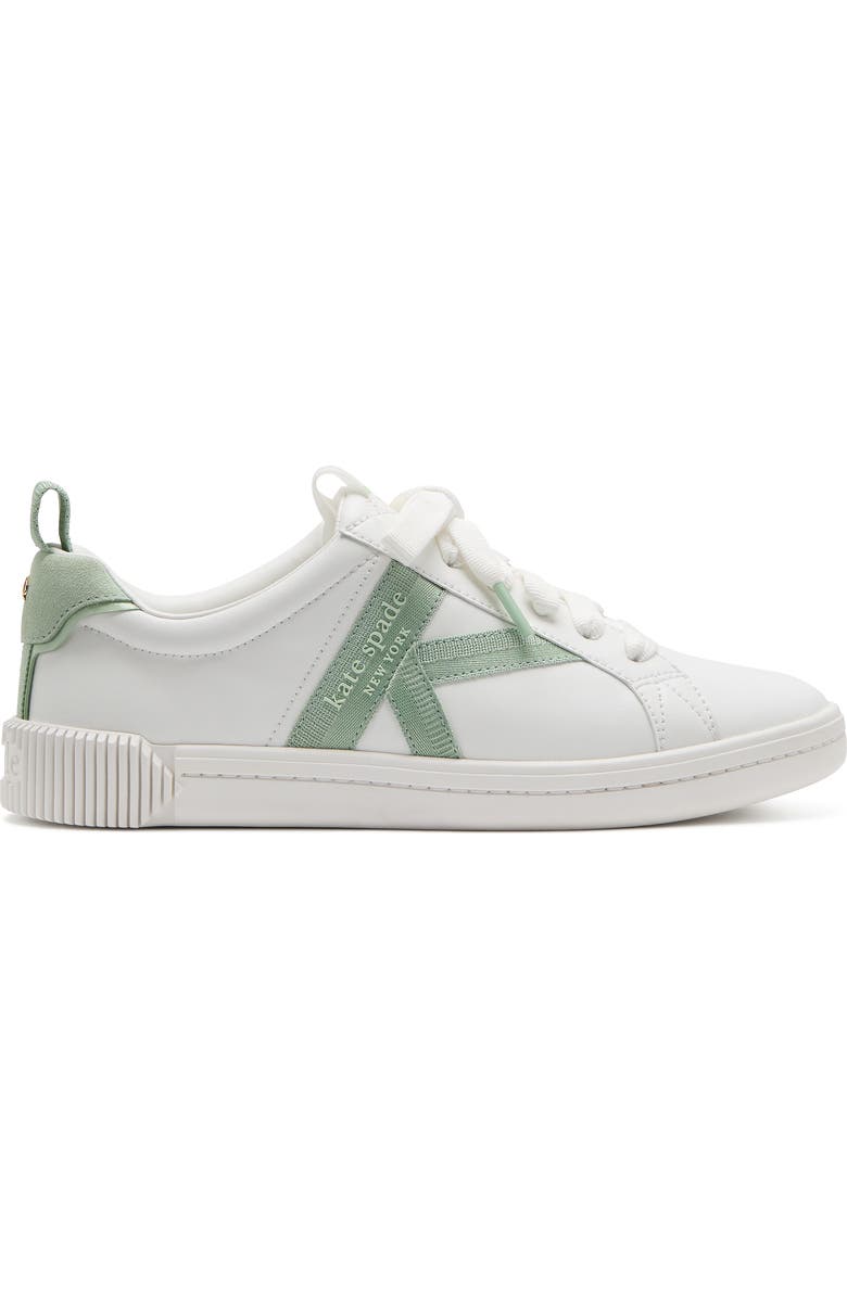 Kate Spade New York signature sneaker, Alternate, color, True White/ Pistachio Ice