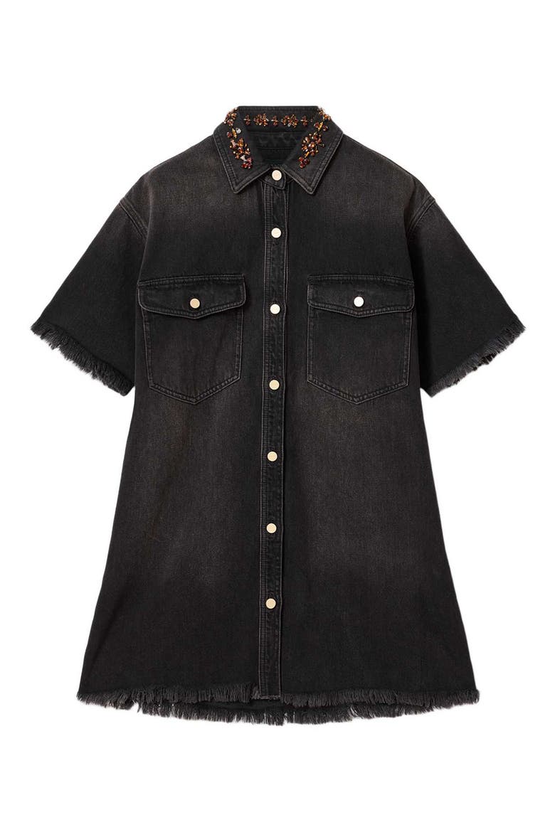 Filou Denim Minidress, Alternate, color, OVERDYED BROWN