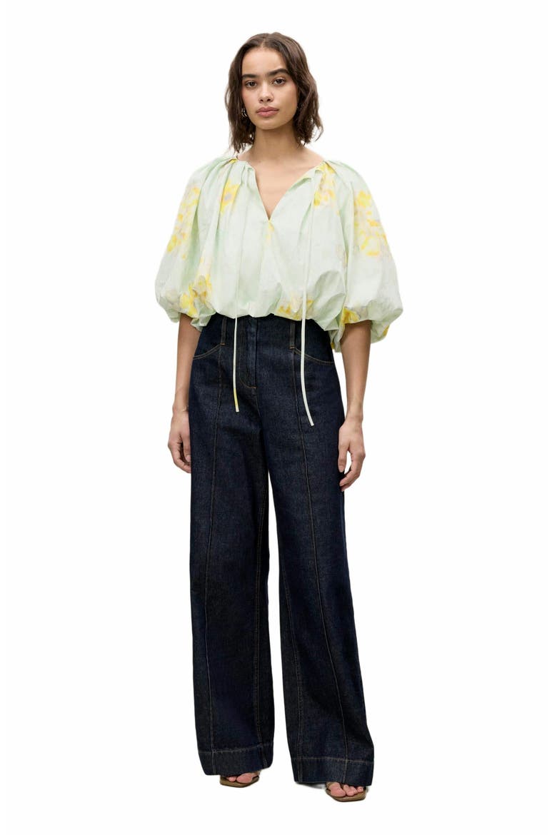 Yara Bubble Top, Main, color, SAGE COMBO